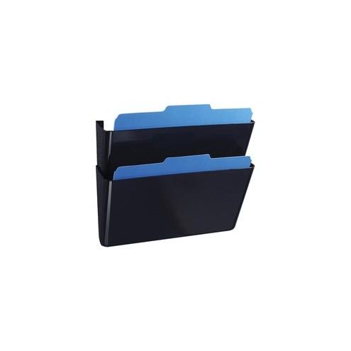 OIC Wall Mountable Space-Saving Files - 7" Height x 13" Width x 4.1" Depth - Black - Plastic - 2 / Box