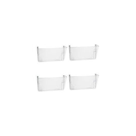 OIC Wall Mountable Space-Saving Files - 7" Height x 13" Width x 4.1" Depth - Clear - Plastic - 4 / Carton