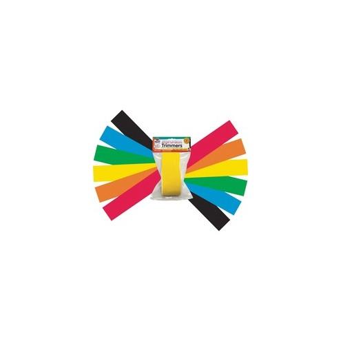Pacon Self-adhesive Trimmers - 72 (Strip) Shape - 2.50" Height x 24" Width - Assorted, Blue, Green, Yellow, Orange, Red - 6 / Carton