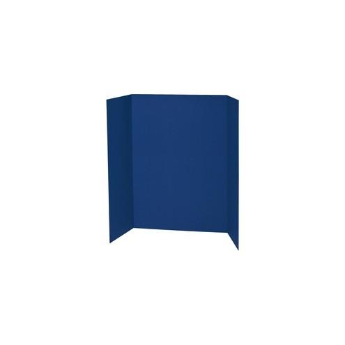 Pacon Single Wall Presentation Board - 48" Height x 36" Width - Blue Surface - Tri-fold, Recyclable, Corrugated - 4 / Carton