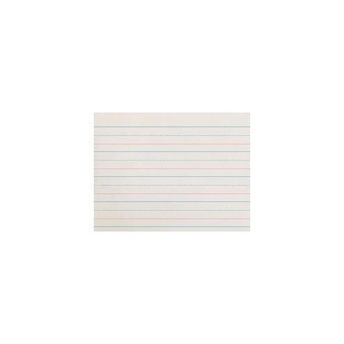 Zaner-Bloser Broken Midline Ruled Paper - Printed - 1.13" Ruled - 30 lb Basis Weight - 8" x 10 1/2" - White Paper - 500 / Ream