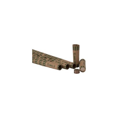 PAP-R Tubular Coin Wrap - 10¢ Denomination - Durable, Burst Resistant, Crimped, Pre-formed - 57 lb Paper Weight - Paper - Green