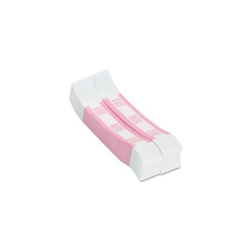 PAP-R Currency Straps - 1.25" Width - Total $250 in $1 Denomination - Self-sealing, Self-adhesive, Durable - 20 lb Paper Weight - Kraft - White, Pink