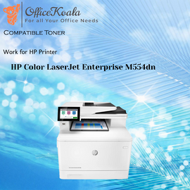 Office Koala 212X Black/Cyan/Magenta/Yellow Toner Cartridges(with New Chip), Compatible with  HP Color LaserJet Enterprise M554dn (Replacement for OEM Part W2120X W2121X W2122X W2123X)