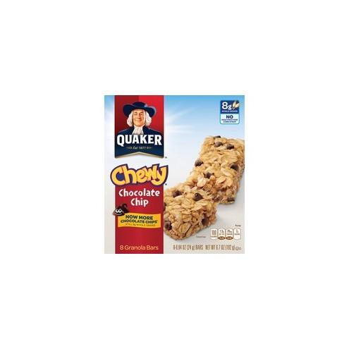 Quaker Oats Chocolate Chip Chewy Granola Bars - Individually Wrapped - Chocolate Chip - 6.70 oz - 8 / Box