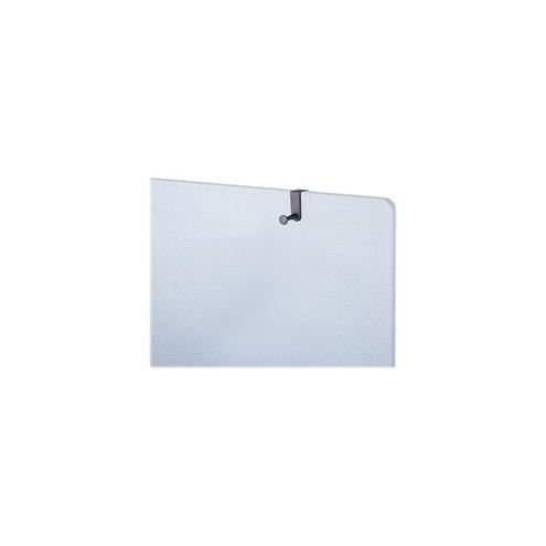 Quartet Single Post Over-the-Panel Hook - 1 Hooks - 1 Hangers - 4.50" Size - for Garment, Coat, Bag, Office - Metal - Black - 1 Each