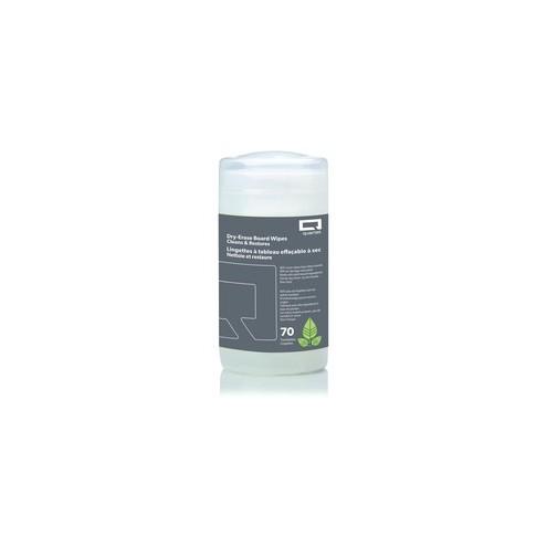 Quartet Dry-erase Board Wipes - 7.75" Width x 5.50" Length - Used as Ink Remover, Dirt Remover - Non-toxic, Low Odor, Disposable, Alcohol-free, Water Based - White - 70 Per Container - 1Each