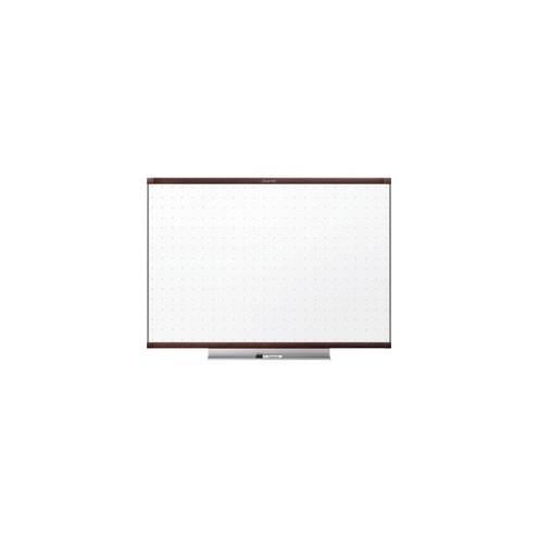 Quartet Prestige 2 Total Erase Whiteboard - 96" (8 ft) Width x 48" (4 ft) Height - White Surface - Mahogany Frame - Horizontal - 1 / Each
