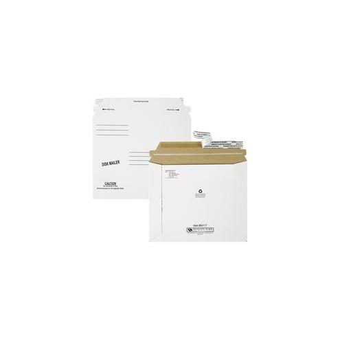 Quality Park Economy Disk/CD Mailers - Disc/Diskette - 7 1/2" Width x 6 1/8" Length - Self-sealing - Paperboard - 100 / Carton - White