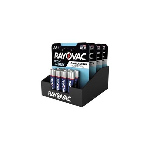 Rayovac High Energy Alkaline AA Batteries - For Calculator, Mouse, Toy, Flashlight, Portable Electronics - AA - Alkaline - 8 / Pack