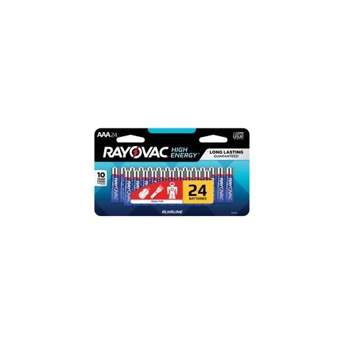 Rayovac Alkaline AAA Batteries - For Remote Control, Portable Electronics, Toy, Flashlight, Multipurpose - AAA - Alkaline - 24 / Pack