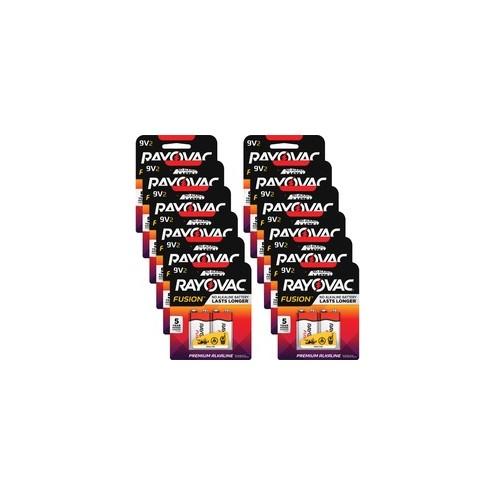 Rayovac Fusion Alkaline 9V Batteries - For Multipurpose - 9V - 9 V DC - Alkaline - 24 / Carton