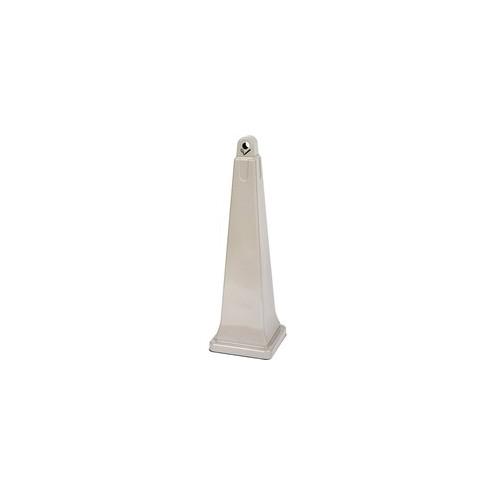 Rubbermaid Commercial GroundsKeeper Smoking Receptacle - 1 gal Capacity - Square - 39.8" Height x 12.3" Width x 12.3" Depth - Steel, Plastic - Beige