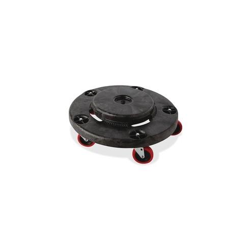 Rubbermaid Commercial Brute Quiet Dolly - Plastic - x 6.6" Height - Black - 2 / Carton