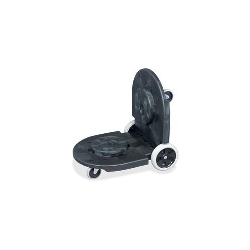Rubbermaid Commercial Brute Tandem Dolly for 2620, 2632, 2643, 2655, 3526, 3536 Containers - 400 lb Capacity - 8" , 3" Caster Size - 45" Length x 20.2" Width x 8" Height - Black - 1 Each
