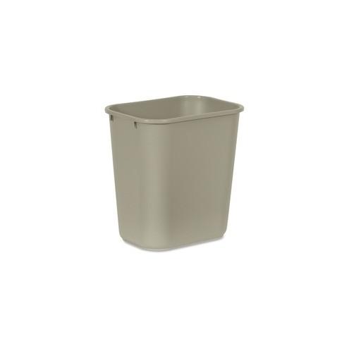 Rubbermaid Commercial Standard Series Wastebaskets - 7.03 gal Capacity - Rectangular - 15" Height x 10.3" Width x 14.4" Depth - Polyethylene - Beige