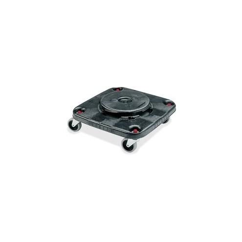 Rubbermaid Commercial Brute Square Container Dolly - 300 lb Capacity - Plastic - Black - 1 Each