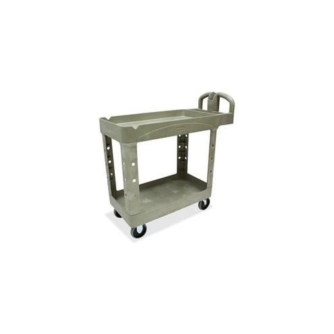 Rubbermaid Commercial Two Shelf Service Cart - 2 Shelf - 500 lb Capacity - 4 Casters - 5" Caster Size - x 39.5" Width x 17.9" Depth x 33.3" Height - Beige - 1 Each