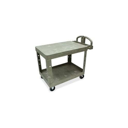 Rubbermaid Commercial 26" Flat Shelf Utility Cart - 2 Shelf - 500 lb Capacity - 4 Casters - 5" Caster Size - x 44" Width x 26" Depth x 33" Height - Beige - 1 Each