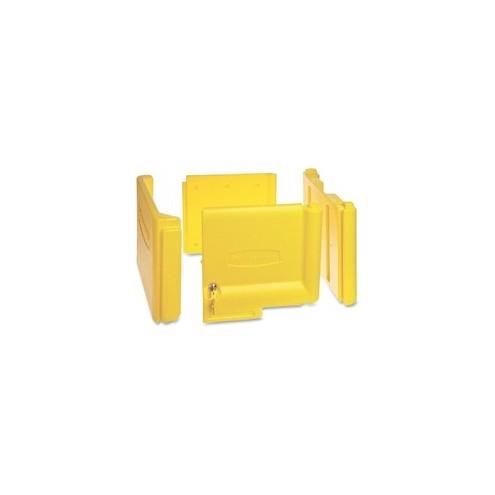 Rubbermaid Commercial Locking Janitor Cart Cabinet - 20" x 16" x 11.2" - Yellow - Polyethylene