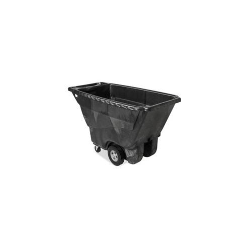 Rubbermaid Commercial Structural Foam Tilt Dump Truck - 850 lb Capacity - Structural Foam - Black - 1 Each
