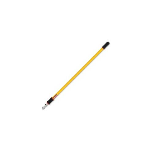 Rubbermaid Commercial 4'-8' Quick Connect Extension Pole - 96" Length - 1.40" Diameter - Yellow - Aluminum - 1 Each