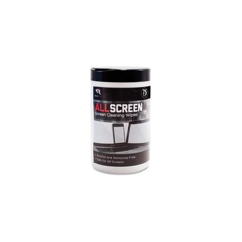 Advantus Read/Right AllScreen Screen Cleaning Wipes - For Display Screen - Alcohol-free, Ammonia-free - 75 / Canister - 1 Each - Assorted