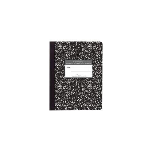 Roaring Spring Unruled Paper Composition Book - 50 Sheets - 100 Pages - Plain - Sewn/Tapebound - 15 lb Basis Weight - 56 g/m² Grammage - 9 3/4" x 7 1/2" - 0.3" x 7.5"9.8" - White Paper - 1