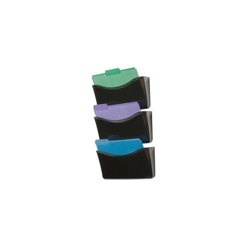 Rubbermaid Triple Decker Wall File - 3 Pocket(s) - 19.9" Height x 13.7" Width x 3.1" Depth - Smoke - Polycarbonate