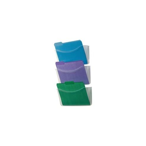 Rubbermaid Triple Decker Wall File - 3 Pocket(s) - 19.9" Height x 13.7" Width x 3.1" Depth - Clear - Polycarbonate