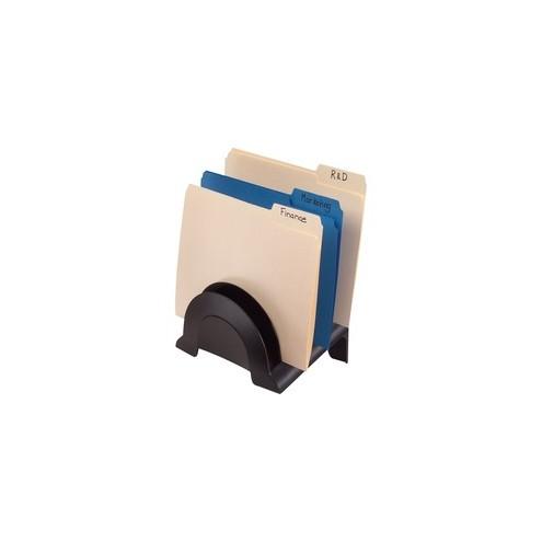 Rubbermaid 6-Compartment Incline Sorter - 6 Compartment(s) - 9.5" Height x 6.4" Width x 7.4" Depth - Desktop - Recycled - Black - Plastic - 1 / Each