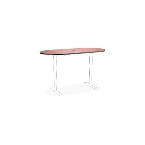 Safco Electric Table Cherry Laminate Racetrck Tabletop - High Pressure Laminate (HPL) Rectangle, Cherry Top - 72" Table Top Width x 36" Table Top Depth x 1" Table Top Thickness - 50" Height