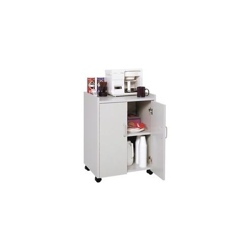 Safco Mobile Refreshment Utility Cart - 200 lb Capacity - 4 Casters - 2" Caster Size - Wood - x 18" Width x 23" Depth x 31" Height - Gray - 1 Each