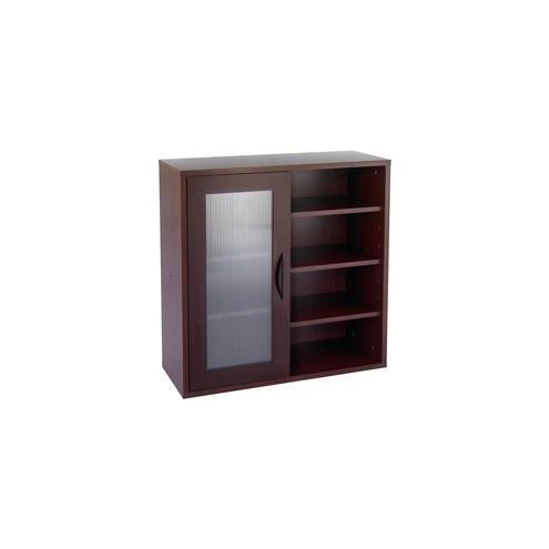 Safco Après Modular Storage Cabinet - 29.8" x 11.8" x 29.8" - 5 x Shelf(ves) - 1 x Door(s) - 75 lb Load Capacity - Mahogany - Wood