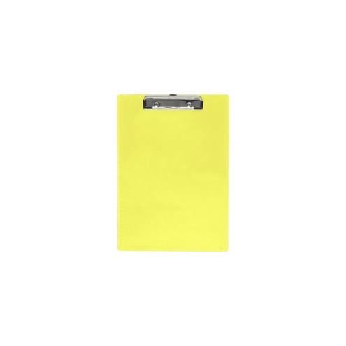 Saunders Neon Plastic Clipboards - 0.50" Clip Capacity - Low-profile - Plastic - Neon Yellow - 1 Each