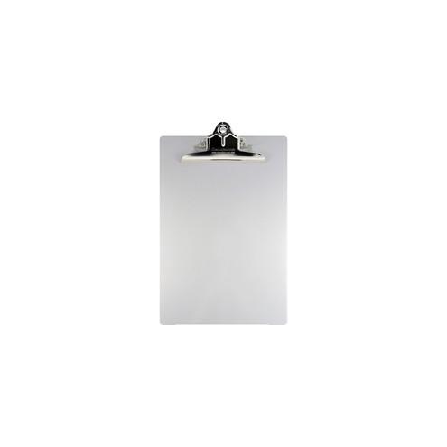 Saunders Aluminum Round Corner Clipboards - 1" Clip Capacity - 8 1/2" x 12" - Clamp - Aluminum - Silver - 1 / Each
