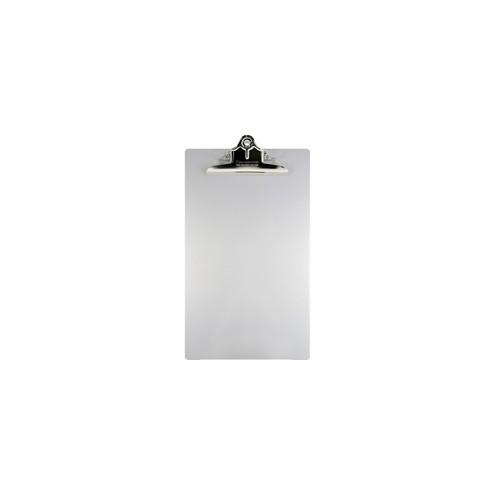 Saunders Aluminum Round Corner Clipboards - 1" Clip Capacity - 8 1/2" x 14" - Clamp - Aluminum - Silver - 1 / Each