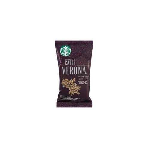 Starbucks Caffe Verona Single Pot Ground Coffee - Portion Pack Portion Pack - Dark Cocoa - Dark/Bold - 2.5 oz Per Bag - 18 Packet - 18 / Box