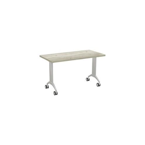 Special-T Link Flip & Nest Table - Rectangle Top - 48" Table Top Width x 24" Table Top Depth - Assembly Required - Silver Gray