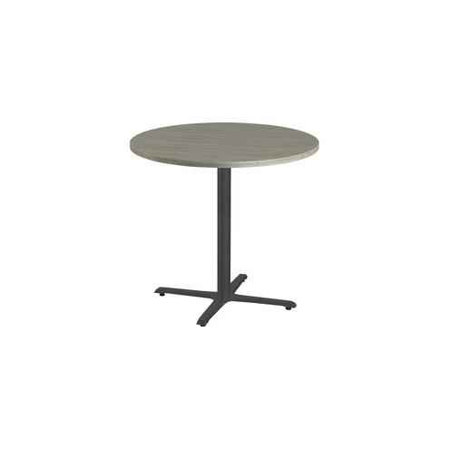 Special-T Star-X 36"D Hospitality Table - Thermofused Laminate (TFL) Round Top x 36" Table Top Diameter - Assembly Required - Silver Gray - Particleboard