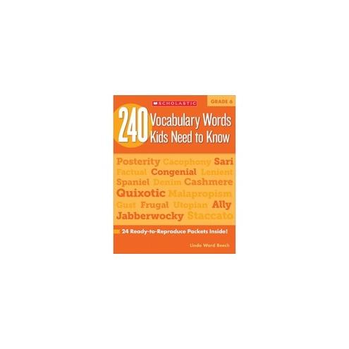 Scholastic Res. Grade 6 Vocabulary 240 Words Book Printed Book by Linda Ward Beech - Scholastic Teaching Resources Publication - Book - Grade 6 - English
