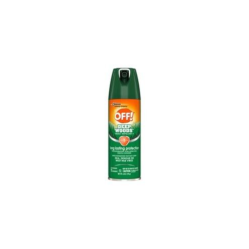 OFF! Deep Woods Insect Repellent - Spray - Kills Mosquitoes, Ticks, Black Flies, Sand Flies, Chiggers, Fleas, Gnats - 6 fl oz - Green - 12 / Carton