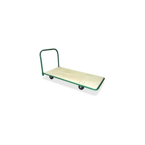 Sparco Heavy-Duty Platform Truck - Tubular Handle - 1400 lb Capacity - Steel - x 30" Width x 60" Depth x 32" Height - Green - 1 Each