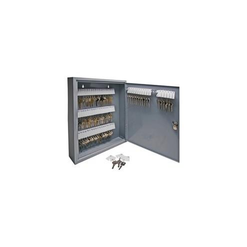 Sparco All-Steel Slot-Style 80-Key Cabinet - 14" x 3" x 17.1" - Security Lock - Gray - Steel - Recycled