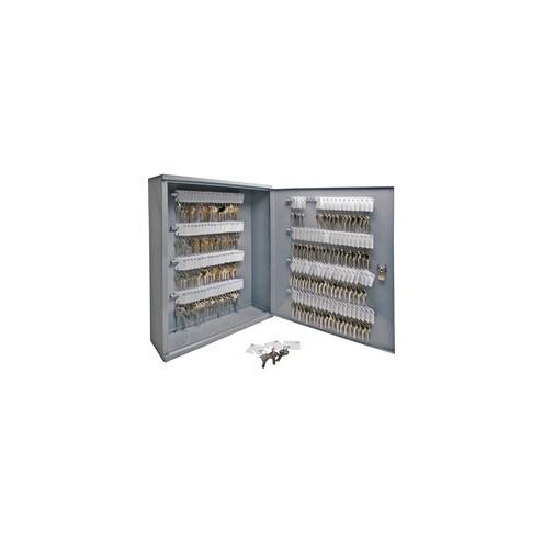 Sparco All-Steel Slot-Style 160-Key Cabinet - 16.5" x 4.9" x 20.1" - Security Lock - Gray - Steel - Recycled