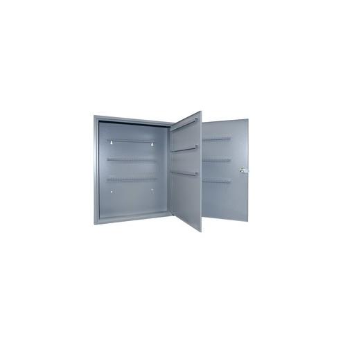 Sparco All-Steel Slot-Style 240-Key Cabinet - 16.5" x 4.9" x 20.2" - Security Lock - Gray - Steel - Recycled