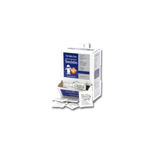 Safety Zone Lens Cleaning Towelettes - For Lens, Safety Glasses - Pre-moistened, Anti-fog, Anti-static, Silicone-free