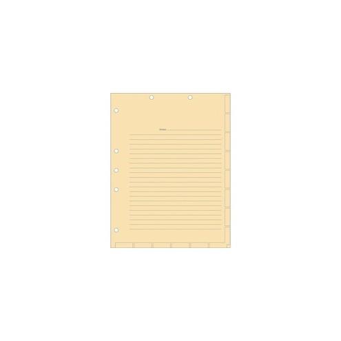 Tabbies 7-hole Manila Chart Divider Sheets - 8.5" Divider Width x 11" Divider Length - 7 Hole Punched - Manila Divider - 400 / Box