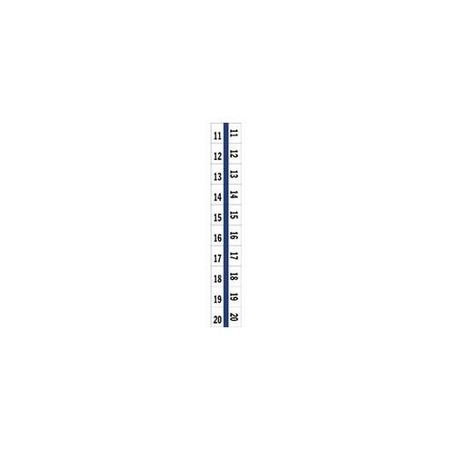 Tabbies Legal Index Divider Tabs - 10 Printed Tab(s) - Digit - 11-20 - 8.5" Divider Width x 11" Divider Length - Letter - 7 Hole Punched - White Paper Divider - 100 / Pack
