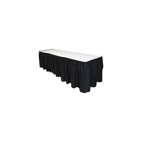 Tablemate Disposable Tableskirt - 29" Length x 14 ft Width - Adhesive Backing - Linen - Black - 1 Each